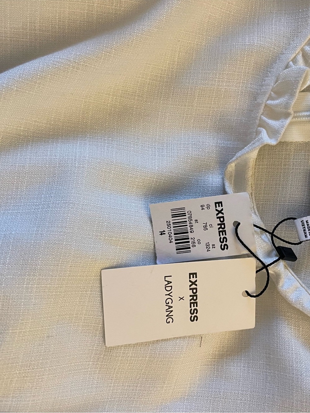 Express Cream Ruffle Mini Dress - Picture 4 of 4
